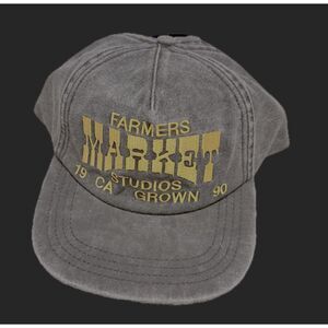 Market "Farmers Market" 5-Panel Hat NWT OS Washed Black CA Grown Streetwear
